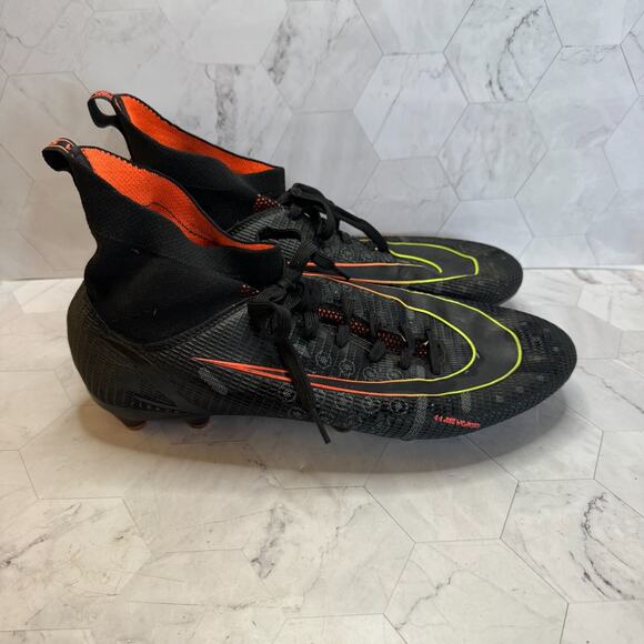 Wejiess Soccer Cleats No Size Tag Men Sz 10 Black Orange Yellow Volt Good Cond main image 4